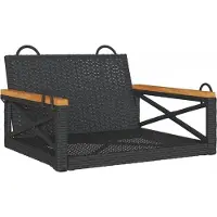 vidaXL Fauteuil suspendu Noir 63x62x40 cm Poly rotin