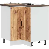 vidaXL Élément bas d'angle de cuisine Porto imitation vieux bois Matériau dérivé du bois