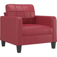 vidaXL Fauteuil avec pouf vin rouge 60 cm similicuir