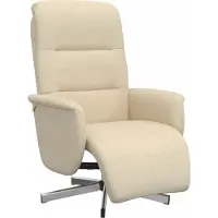 vidaXL Fauteuil relax avec repose-pieds Crème Tissu
