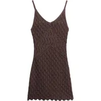 Superdry Crochet Cami Sleeveless Short Dress Marron S Femme