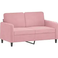 vidaXL Canapé à 2 places Rose 120 cm Velours