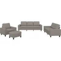 vidaXL ensemble de canapés 4 pièces, tissu taupe