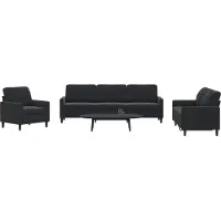 vidaXL Ensemble de canapés 4 pièces avec coussins Noir velours