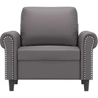 vidaXL Fauteuil gris 60 cm similicuir