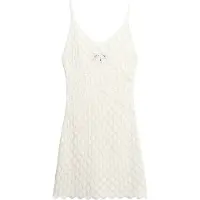 Superdry pour femme. W8011606A Robe courte au crochet à bretelles blanc cassé (L), Casuel, Sans manches / bretelles