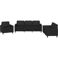 vidaXL Ensemble de canapés 4 pièces avec coussins Noir Similicuir