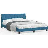 vidaXL Cadre de lit sans matelas "Hanko" bleu 160x200 cm velours