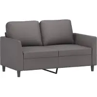 vidaXL Ensemble de canapés 2 pièces avec coussins Gris Similicuir