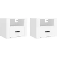 vidaXL Tables de chevet murales 2 pcs Blanc 50x36x40 cm