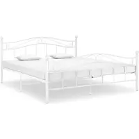 vidaXL Cadre de lit Blanc Métal 180x200 cm