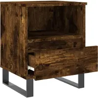 vidaXL Table de chevet chêne fumé 40x35x50 cm bois d’ingénierie