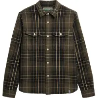 Superdry pour homme. M4011018A Marchand Chemise lourde verte (L), Casuel, Coton, Manche longue
