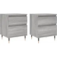 vidaXL Tables de chevet 2 pcs sonoma gris 40x35x50 cm bois ingénierie