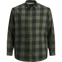 Jack & Jones Gingham Plus Size Long Sleeve Shirt Vert 3XL Homme
