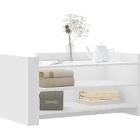 vidaXL Table basse blanche 100x50x50 cm bois composite