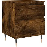 vidaXL Tables de chevet 2 pcs chêne fumé 40x35x50 cm bois ingénierie