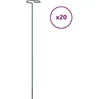vidaXL Piquets pour plantes de jardin 20 pcs vert foncé 40 cm acier