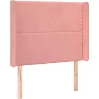 vidaXL Tête de lit avec oreilles rose 163x16x118/128 cm velours
