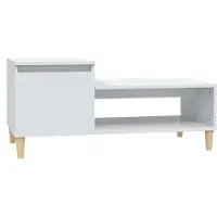 vidaXL Table basse blanc brillant 100x50x45 cm bois composite