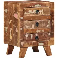 vidaXL Table de chevet 37x32x50 cm bois massif de récupération