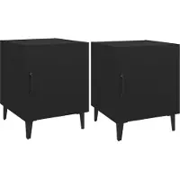 vidaXL Tables de chevet 2 pcs Noir Bois d'ingénierie