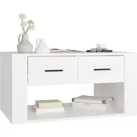 vidaXL Table basse blanche 80x50x40 cm bois composite