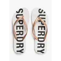 Superdry Femme Tongs Code Essential, Blanc &amp; Rose, Pointure: L