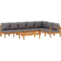 vidaXL Ensemble de 5 canapés de jardin avec coussins en bois massif d'acacia