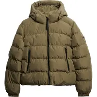 Superdry pour femme. W5011996A Stanton Hooded Quilted Jacket vert (L), Casuel, Polyester