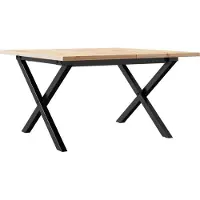vidaXL Table basse piètement en X 60x60x40cm pin massif et acier