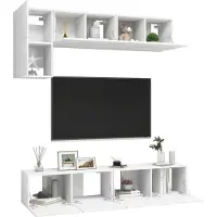 vidaXL Ensemble de 5 meubles TV blanc en bois composite