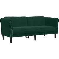 vidaXL Ensemble de canapés 3 pièces vert foncé velours