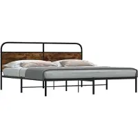 vidaXL Lit métallique sans matelas chêne fumé 180x200 cm