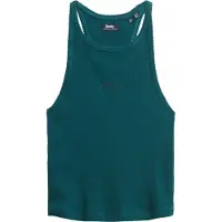 Superdry Femme Débardeur à dos Nageur et Logo Essential Vert Taille: 42