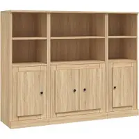 vidaXL Highboards 3 pcs. chêne Sonoma bois composite