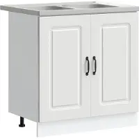 vidaXL Armoire de cuisine Kalmar, blanche, 80 x 46 x 81,5 cm, aggloméré