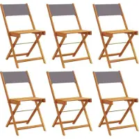 vidaXL Chaises de jardin 6 pcs. Pliable Anthracite Tissu et bois massif