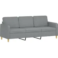 vidaXL Canapé à 3 places Gris clair 180 cm Tissu