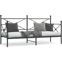 vidaXL Lit superposé sans matelas noir 90x200 cm acier