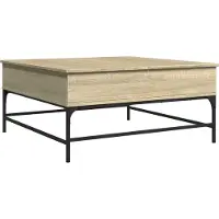 vidaXL Table basse chêne Sonoma 95x95x45 cm bois composite et métal