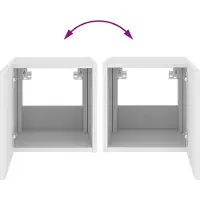 vidaXL Armoires TV murales avec lampes LED 2 pcs. Blanc 30,5x35x30 cm