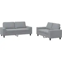 vidaXL Ensemble de canapés 2 pièces gris clair Tissu