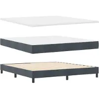 vidaXL Lit boxspring LED avec tête de lit, gris foncé, 180 x 200 cm, velours