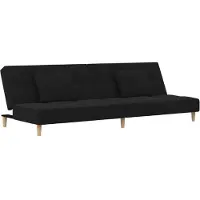 vidaXL Canapé-lit à 2 places avec deux oreillers noir tissu