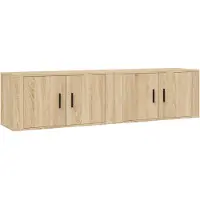 vidaXL Armoires TV murales 2 pièces chêne Sonoma 80x34,5x40 cm