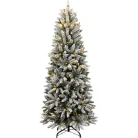 vidaXL Sapin de Noël artificiel avec neige 150 LED 120 cm