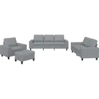 vidaXL Ensemble de canapés 4 pièces gris clair Tissu