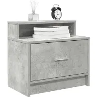 vidaXL Table de chevet avec tiroir gris béton 51x31x47 cm