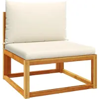 vidaXL Canapé de jardin sans accoudoirs avec coussins bois acacia & rotin